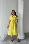 Neşeli butik kadın poplin kumaş gömlek elbise NBG094