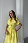 Neşeli butik kadın poplin kumaş gömlek elbise NBG094