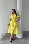 Neşeli butik kadın poplin kumaş gömlek elbise NBG094