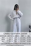 Neşeli butik kadın penye 3 iplik şardonlu kumaş eşofman takımı GTS022 - Gri