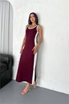 Neşeli butik kadın siyah şerit detaylı spor elbise NBTG105