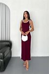 Neşeli butik kadın siyah şerit detaylı spor elbise NBTG105