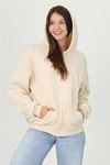 Neşeli butik kadın kapüşonlu cep ve fermuar detaylı sweatshirt FVR003